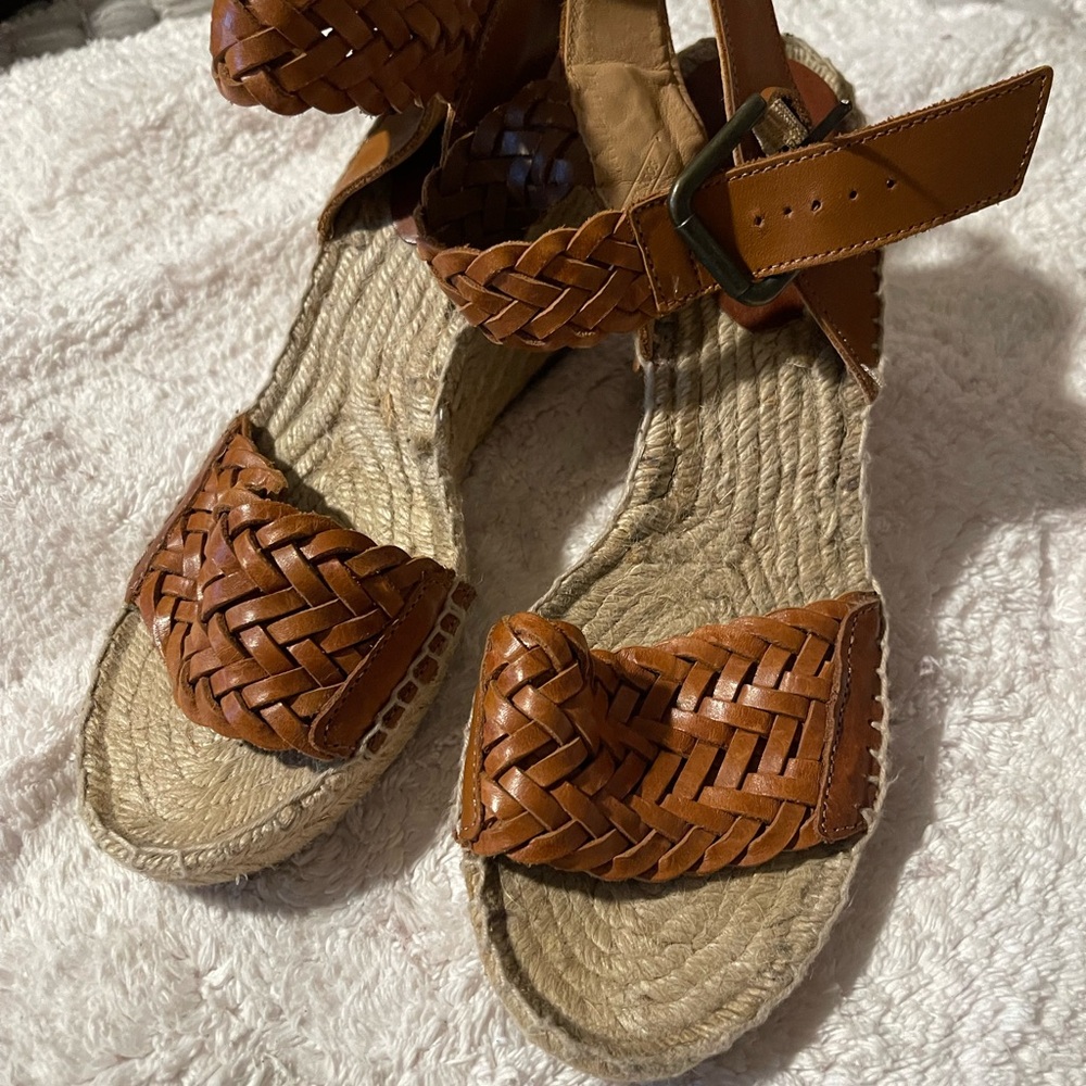 Braided Leather Tan Sandals